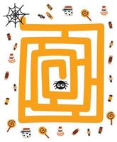 ein Labyrinth-Spiel für Kinder. Halloween-Konzept vektor