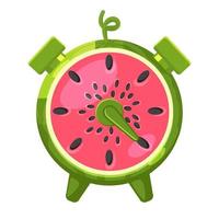 wassermelonenuhr, spielsymbol für animation und ui. Wecker-Symbol vektor