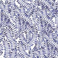 abstraktes nahtloses muster mit aquarellblauen blättern auf einem weißen hintergrund. tropische blätter florale verzierung. vektor