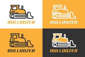 bulldozer ikoner i dispositionsstil. element för din vektordesign. vektor