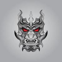 oni mask the devil metal dieses Maskottchen-Vektorlogo kann für alle Ihre Bedürfnisse verwendet werden. vektor