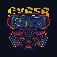 mask cyberpunk vektor logotyp cyber illustration.