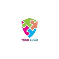 Puzzle-Logo-Vektor-Illustration-Design-Vorlage vektor