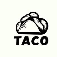 Tacos-Logo-Design-Vektor-Illustration. Hot-Dog-Wurst-Silhouette, gut für Restaurantmenü und Café-Abzeichen. Vektor-Illustration isolierter Hintergrund vektor