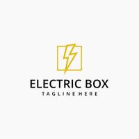 Elektrobox Logo Design Vektor Illustration isolierter Hintergrund