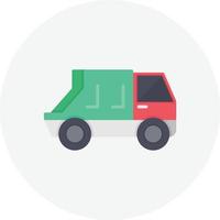 återvinning lastbil platt cirkel vektor