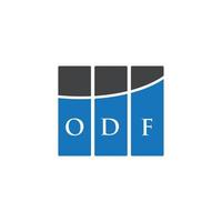 ODF-Brief-Logo-Design auf weißem Hintergrund. odf kreative Initialen schreiben Logo-Konzept. odf Briefgestaltung. vektor