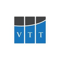 VTT-Brief-Logo-Design auf weißem Hintergrund. vtt kreatives Initialen-Brief-Logo-Konzept. vtt Briefgestaltung. vektor