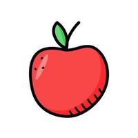 äpple frukt doodle vektor illustration av en livsmedelsprodukt.