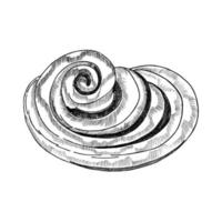 vektorillustration von zimtbrötchen, einfache handgezeichnete sweets.hand-drawn.logo, symbol. vektor
