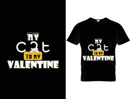 Valentinstag-T-Shirt-Design, nur ein Mädchen, das Katzen liebt, Katzen-Typografie-T-Shirt-Design. vektor