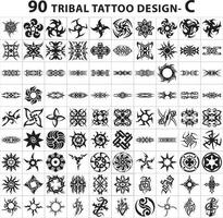 Tattoo-Design-Sammlung Skin Style Stammes-Bundle-Vektor-Set-Element vektor