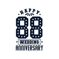 88 års firande, grattis på 88 års bröllopsdag vektor
