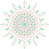 flimrande vektor färg mandala dekorativ design. grönt och rosa. cirkel och symmetrisk
