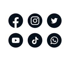 social media icons set und beliebte soziale anwendungen moderne logos flache vektorillustration. vektor