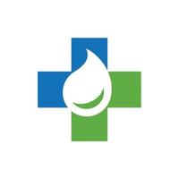 Logo-Vorlage für medizinisches Öl oder Wasser. Saubere und einfache Logo-Vorlage, geeignet für medizinisches Geschäft. vektor