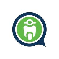 Motorrad-Scooter-Logo, saubere und einfache Logo-Vorlage, geeignet für einen Verleih, einen Scooter-Club, ein Team, eine Community usw. vektor