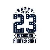 23-årsfirande, grattis på 24-års bröllopsdagen vektor