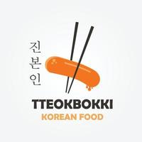 tteokbokki logotyp koreansk street food enkel vektor logotyp