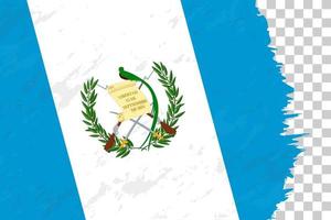 horisontell abstrakt grunge borstad flagga av guatemala på transparent rutnät. vektor