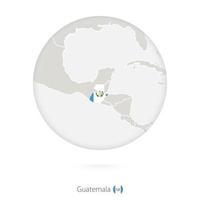karte von guatemala und nationalflagge im kreis. vektor