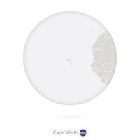 karta över Kap Verde och nationalflagga i en cirkel. vektor