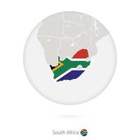 Karte von Südafrika und Nationalflaggen im Kreis. vektor