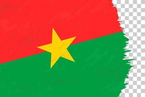 horizontale abstrakte grunge gebürstete flagge von burkina faso auf transparentem gitter. vektor