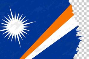 horizontale abstrakte Grunge gebürstete Flagge der Marshallinseln auf transparentem Gitter. vektor