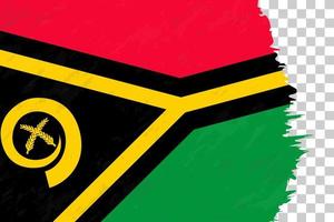 horizontale abstrakte grunge gebürstete Flagge vanuatu auf transparentem Gitter. vektor