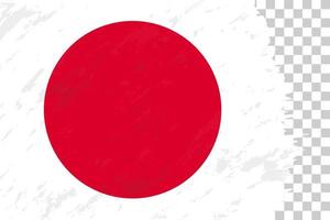 horizontale abstrakte grunge gebürstete flagge von japan auf transparentem gitter. vektor