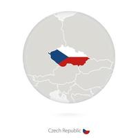 karta över Tjeckien och den nationella flaggan i en cirkel. vektor