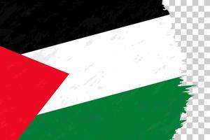 horizontale abstrakte Grunge gebürstete Flagge Palästinas auf transparentem Gitter. vektor