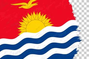 horizontale abstrakte grunge gebürstete flagge von kiribati auf transparentem gitter. vektor