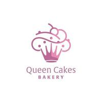 queen cake logotyp vektor