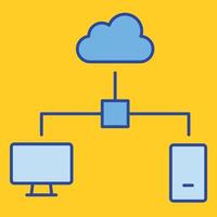 Cloud-LAN-Vektorsymbol, das leicht geändert oder bearbeitet werden kann vektor