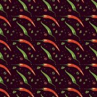 ett mönster av varm röd och grön paprika vektor