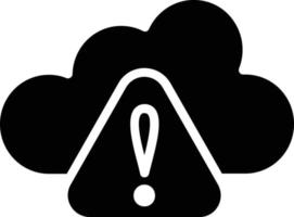Warnung Cloud-Computing-Glyphe-Symbol vektor