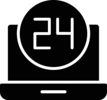 24-Stunden-Glyphen-Symbol vektor