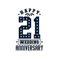 21 års firande, grattis på 22:a bröllopsdagen vektor