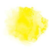 gelbes Aquarell auf weißem Hintergrund. es ist eine Hand gezeichnet. die Farbe, die in das Papier spritzt. vektor