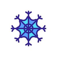 Symbolvektor für Winterschneeflocken. isolierte kontursymbolillustration vektor
