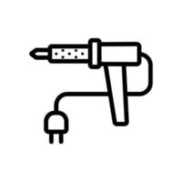 elektrische Nichrom-Lötkolben Symbol Vektor Umriss Illustration