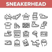 Sneakerhead-Schuhsammlungsikonen stellten Vektor ein