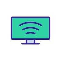 verteilung von wlan auf tv symbol vektor umriss illustration