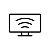 verteilung von wlan auf tv symbol vektor umriss illustration