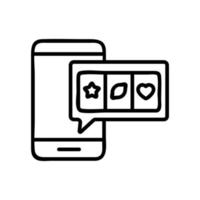 Casino über Telefon Symbol Vektor Umriss Illustration