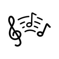 musikalische schlüssel und symbol symbol notizen vektor. isolierte kontursymbolillustration vektor