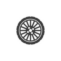 Das Vektorzeichen des Symbols für Autoräder ist auf einem weißen Hintergrund isoliert. Farbe des Symbols für Autoräder editierbar. vektor