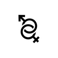 Das Vektorzeichen des Geschlechtssymbols ist auf einem weißen Hintergrund isoliert. Farbe des Geschlechtssymbols editierbar. vektor